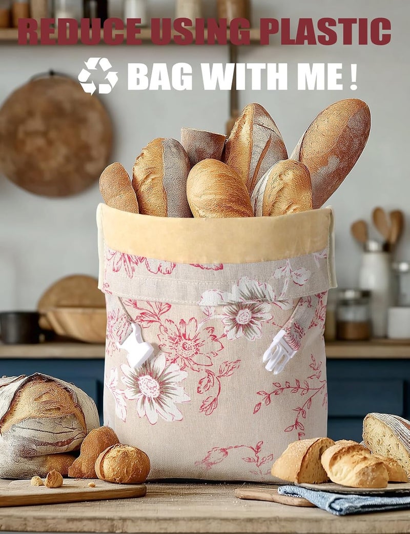 bomis Reusable Beeswax Bread Bags(2 Pack), Beeswax Bags for Sourdough/Homemade Bread, Natural Cotton Bees Wax Bag, Fresh and Refrigerable, New Upgrade Food Storage Bag, Large Capacity and Portable - Image 3